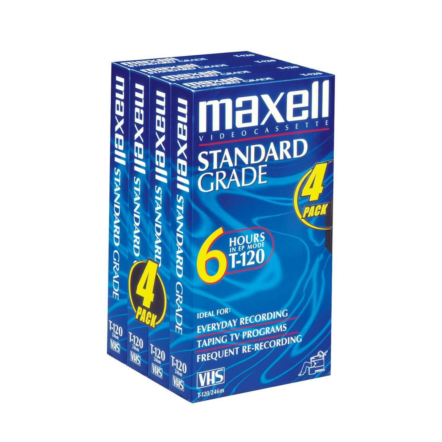 Maxell T-120 6 Hours Standard Grade VHS Video Cassette Excellent Performance 