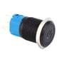 thumbnail image 2 of 2 interruptores de metal autoblocantes negros con protección IP65 con lámpara LED y símbolo de 16 mm (azul 3-6 VDC), 2 of 8