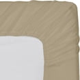 thumbnail image 3 of Solid New Egyptian Cotton 1000 Thread Count 1 Piece Fitted Sheet Extra Long Fit Upto 21" Inches Deep Pocket(Taupe, Queen Size), 3 of 3