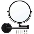 thumbnail image 2 of Wall Mirror, Wall-Mounted Makeup Mirror,8 inch Brass Round Double Sided Magnifying Shaving Mirror,Bathroom Adjustable Extendable 360°Swivel Vanity Mirror, 2 of 5