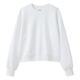thumbnail image 2 of Arlun Womens Fall Sweatshirts No Hood Breathable Sweatshirts Soft Cozy Lightweight Crewneck Pullovers Casual Long Sleeve Drop Shoulder Solid Color Basic Tops White XL, 2 of 3