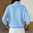 thumbnail image 4 of Dwralegc Womens Sweaters Lightweight Solid Color Jumper Knit Pullover Long Sleeve Tops Cowl Neck Casual Winter Spring Sweater Sky Blue XL, 4 of 5
