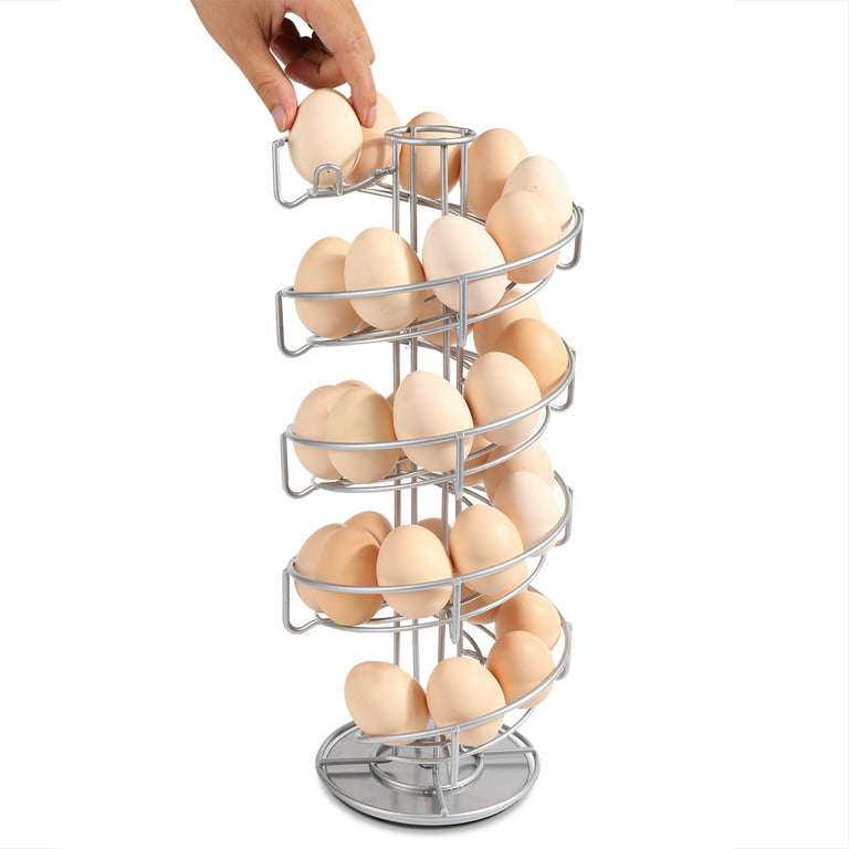 Egg Holder Countertop Egg Spin Dispenser Rack Fresh Egg Storage