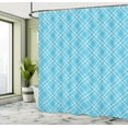 thumbnail image 4 of Ambesonne Plaid Shower Curtain, British Diagonal Square Check, 69"Wx84"L, Sky Blue Blue, 4 of 4