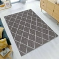 thumbnail image 1 of 8' x 10' Gemini Indoor-Outdoor Dual Face Gray Diamonds And Black And Gray Stripes Rug, 1 of 1