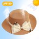 thumbnail image 4 of Sombrero de 56-58cm de circunferencia, lazo femenino, sombrero de paja plano, sombrero de verano con borde plano, protector solar, sombrero para el sol, salida al aire libre, sombrero de playa junto, 4 of 5