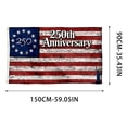 thumbnail image 3 of USA 250th Anniversary Flag 3x5 Ft, Vintage Style, Fade Resistant Polyester American Flag 1776-2026, Outdoor Heavy Duty with Brass Grommets for Porch Yard Parade, 3 of 6