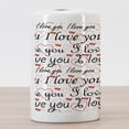 thumbnail image 3 of I Love You Ceramic Toothbrush Holder, Beauty of Love Style Typography Birthday Forever Never Let Me Go Print, Decorative Versatile Countertop for Bathroom, 4.5" X 2.7", Red Black White, 3 of 4