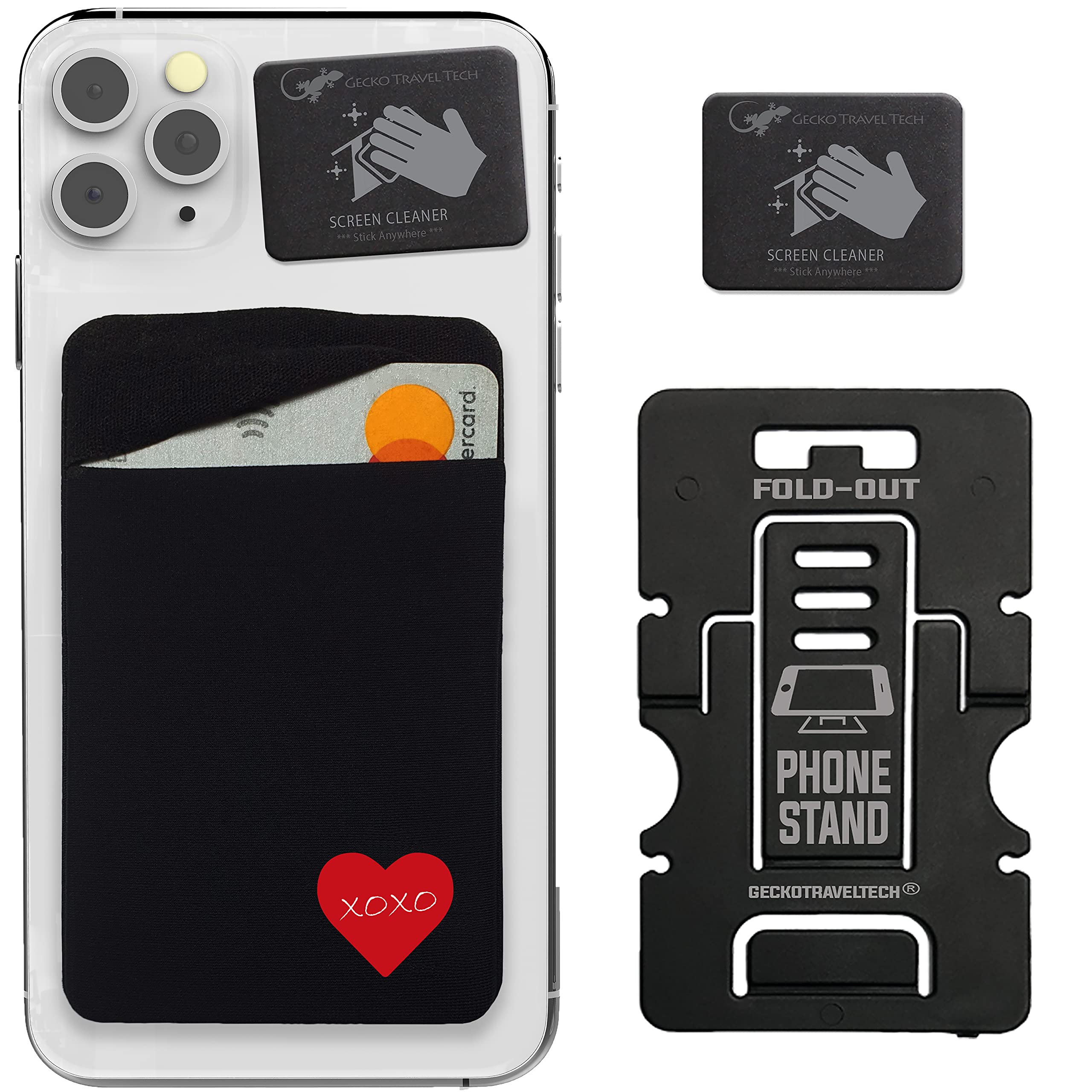 Sticky Phone Wallet Gecko Credit Card Holder for Phone Case Stick on