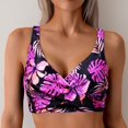 thumbnail image 2 of DHFJKG Women Bikini Top Floral Adjustable Straps V Neck Twist Front Tropical Printed Summer Swimwear Tops Holiday Beachwear, 2 of 6
