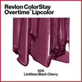 thumbnail image 2 of Revlon Colorstay overtime lipcolor, Longwearing Liquid Lipstick with clear lip Gloss, with Vitamin E, In Plum, 500 Limitess Black Cherry, 0.8 Oz, 2 of 3