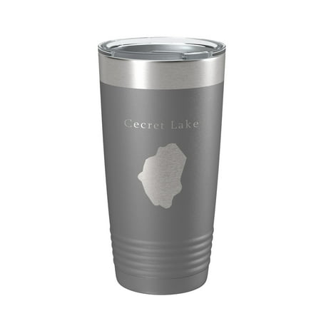 

Cecret Lake Secret Map Tumbler Travel Mug Insulated Laser Engraved Coffee Cup Utah 20 oz Dark Gray