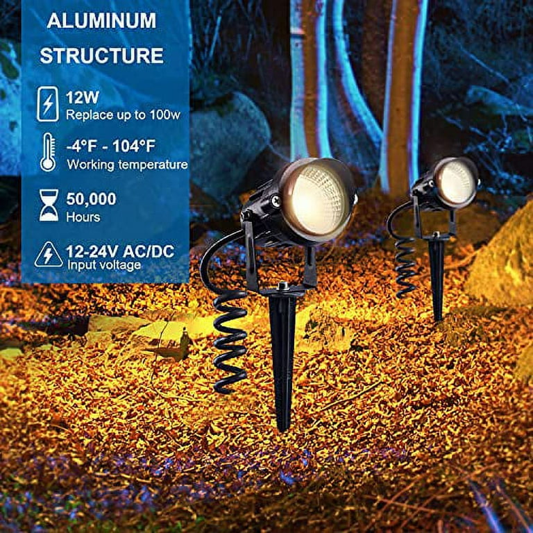 Home Zone Security LED Spot Light - Low Voltage Outdoor Weatherproof  Landscape LED Spotlights with Quick Wire Connector, 4-Pack 