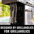 thumbnail image 4 of Grillaholics Premium BBQ Grill Tools - Juego de lujo de 4 piezas de utensilios para barbacoa - Caja de regalo de madera que incluye pinzas para barbacoa, tenedor para carne, espátula y cepillo para un, 4 of 5