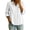 White, variant on Feancey Womens Peplum Button Down Shirt Cotton Linen 3/4 Sleeve Collared Shirts Loose Fit Casual Babydoll Tops 2026 Fall Fashion Black L