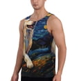 thumbnail image 2 of Gukieu Vintage Starry Sky Labrador A Print Men's Quick Dry Fitness Vest, Round Neck Sleeveless Fitness Bodybuilding Top-Small, 2 of 7