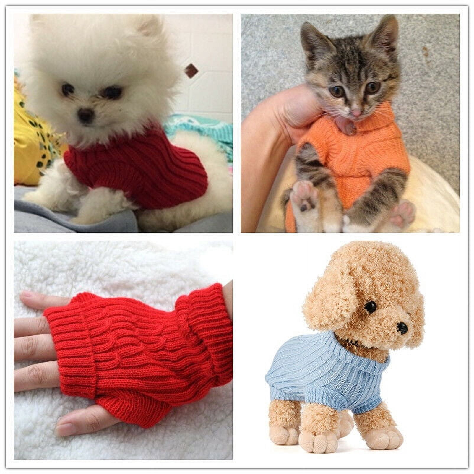 it-dogs カラフルニットワンピ　XS XXXS XXS XS Teacup Dog Sweater Pet Hoodie Winter Outfit for Cat