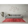 thumbnail image 3 of Ahgly Company Indoor Square Medallion Red Traditional Area Rugs, 4' Square, 3 of 4