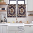 thumbnail image 2 of Navy Blue Boho Kitchen Curtains Short 45 Inch Length, Contemporary Abstract Ethnic Vintage Geometric Grommet Bedroom Living Room Curtains, Light Filtering Cafe Curtain Drapes 2 Panels Set 84''x45'', 2 of 9