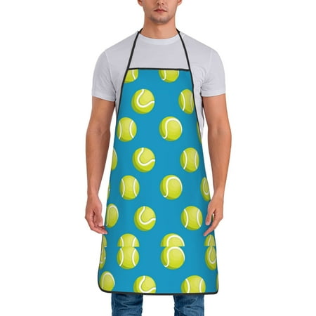 

Gaeub Ball Tennis Print Apron for Men and Women Waterproof Apron for Cooking Dishwashing Lab Butcher Dog Grooming