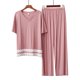 thumbnail image 1 of Conjuntos de Pijama para mujer, Pijamas de algodón Modal, pantalones de manga corta para mujer, ropa de casa de 2 piezas, ropa de dormir informal de encaje, traje de pijama, 1 of 4
