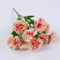 thumbnail image 3 of 10 Head Artificial Silk Fowers,11.8" Carnation Bunch Wedding Home Outdoor, Artificial Silk Yellow And Orange Carnation Flower Bush, Silk Flowers Bouquetx, 3 of 8