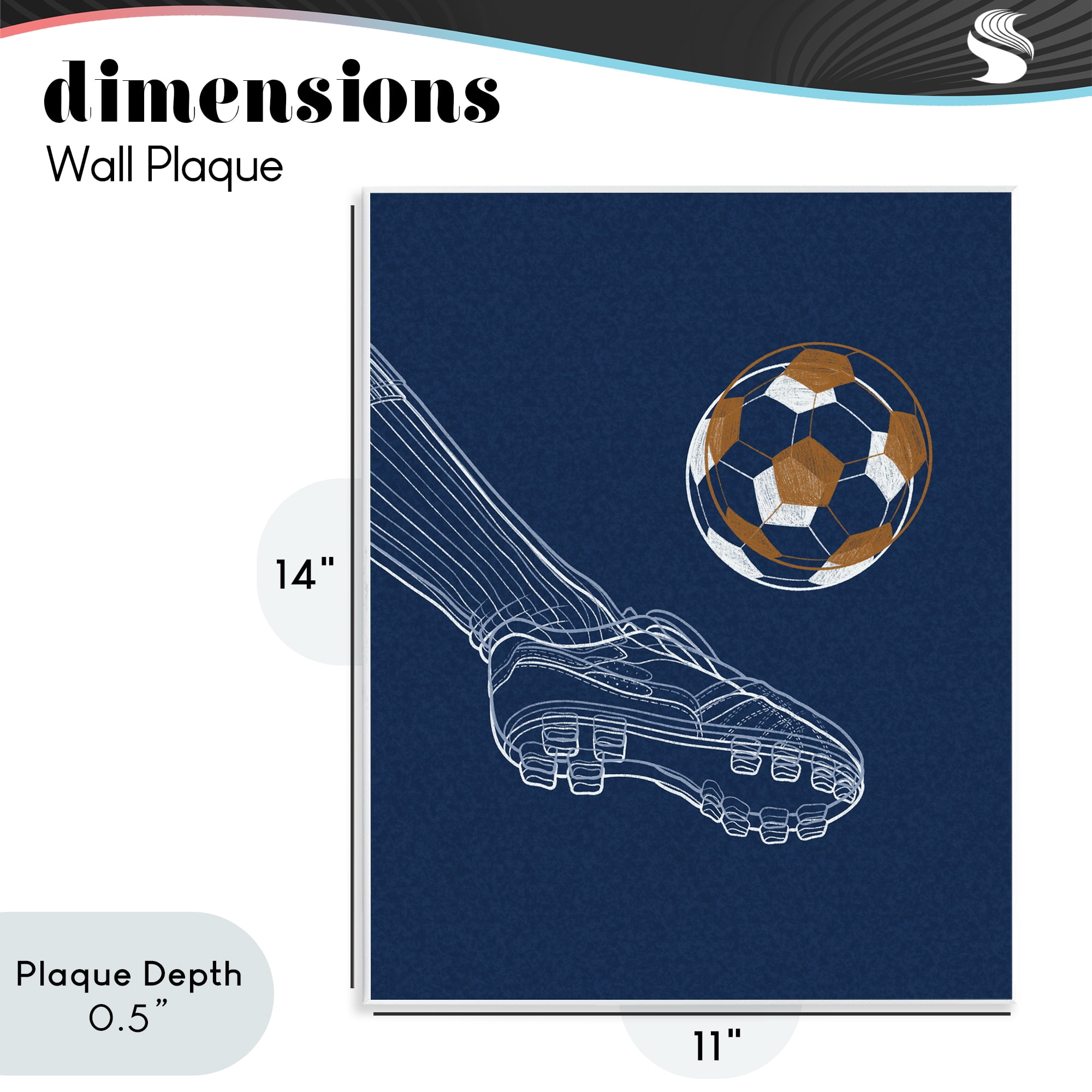 Stupell Industries Soccer Lines Contour Wall Plaque Art, design by Marcus Prime