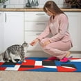 thumbnail image 4 of 2 Piece Red Blue Geometric` Rug Kitchen Rug Set, Decor Kitchen Rugs, Absorbent Non-Slip Washable Floor Mats, Home Indoor Runner Rugs 17"x47"+17"x30", 4 of 7