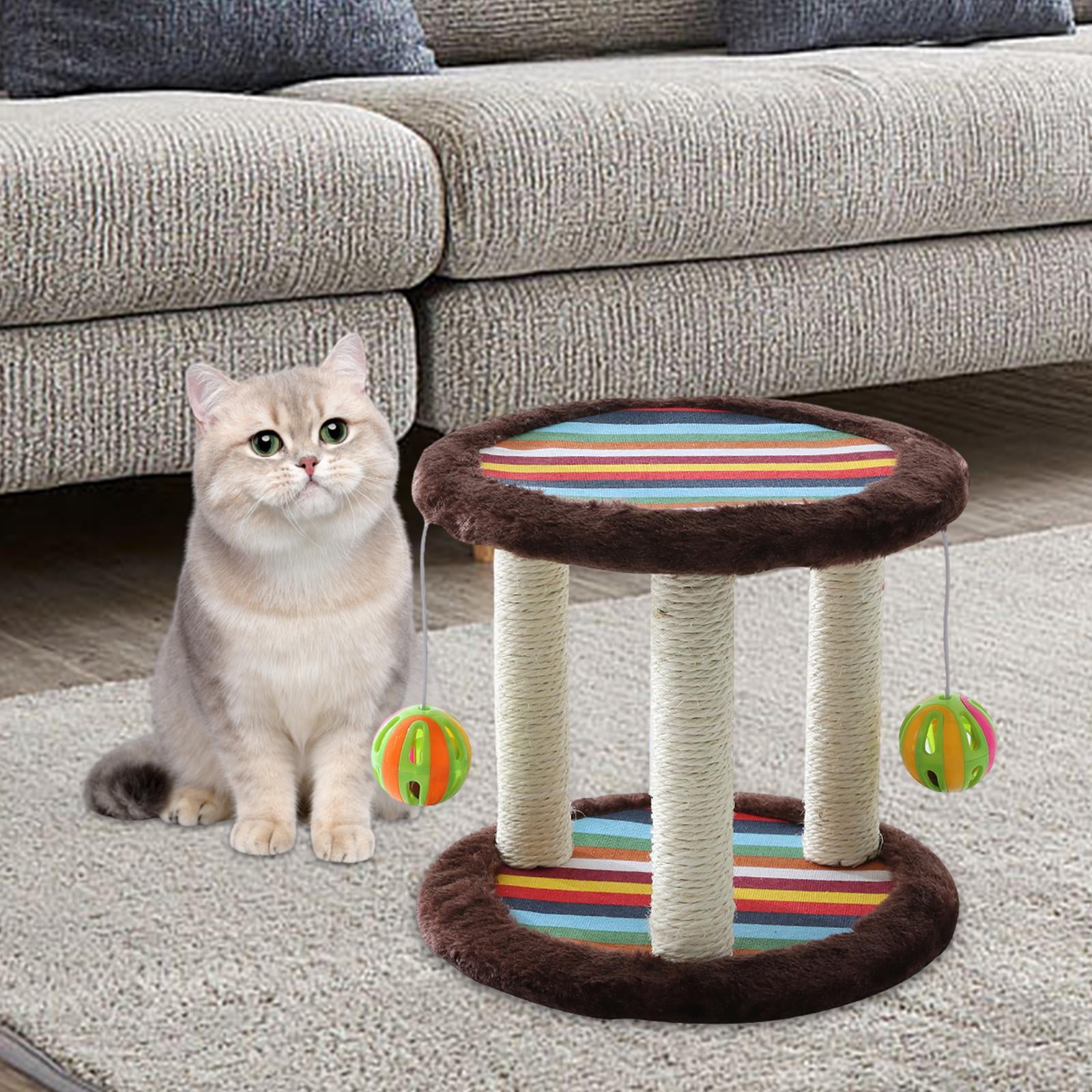 Bvdfgk Cat Scratch Post Cats Interactive Toy Perch for Indoor Cats for Cats Kitties Brown