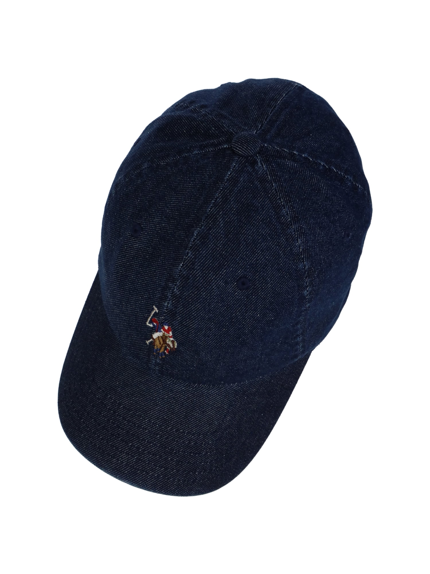 U.S. Polo Assn. Double Horseman Embroidered Dad Hat, Dark Denim, One Size