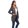 thumbnail image 4 of Women Zip up Hoodies Coat Ladies Fleece Outerwear Long Sleeve Hooded Sweatshirt Char S, 4 of 6