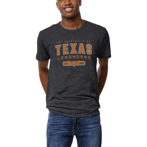 Men's League Collegiate Wear Graphite Texas Longhorns Victory Falls Tri-Blend T-Shirt