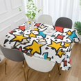 thumbnail image 2 of Yayeee Tablecloths 60" x 60" Rectangle Wrinkle Resistant Party Table Cover, Colorful Stars, 2 of 8