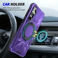 thumbnail image 3 of Allytech Samsung Galaxy S23 Plus Hybrid Durable Protective Case with 360 Degree Rotatable Ring Stand Holder, Fit Magnetic Car Mount Wireless Charging, Hard PC Back Cover Shockproof Case, Purple, 3 of 8