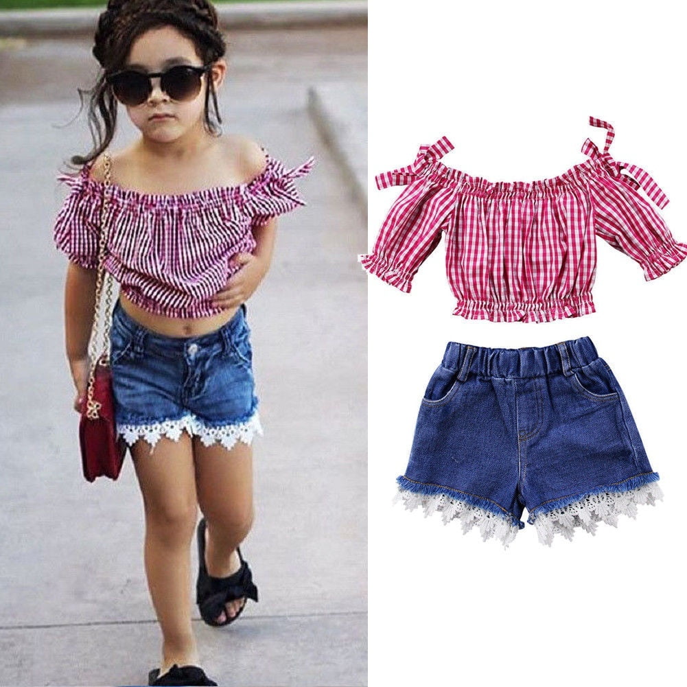 Fashion Toddler Kid Girl Off Shoulder 