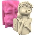 thumbnail image 1 of Molde para Maceta de niña | Silicona 3D Mochila Chica Jarrón, 1 of 10
