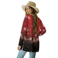 thumbnail image 3 of SCRAWLGOD Christmas Snowflakes Cardigans for Women Trendy Lightweight Jacket No Hood Long Sleeve Open Front Long Cardigans for Women Size XL Comfy Cardigan for Women Loose Fit, 3 of 7