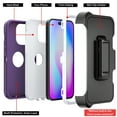 thumbnail image 4 of NIFFPD iPhone 14 Pro Case with Belt-Clip Holster , Heavy Duty Hard Shockproof Protective Phone Case for iPhone 14 Pro 6.1" Purple+White, 4 of 4