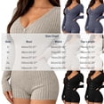 thumbnail image 5 of WLOMHUW Women's Bodycon Jumpsuit V Neck Ribbed Long Sleeve Romper with Button Front Slimming Fit Loungewear Gray S, 5 of 5