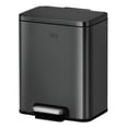 thumbnail image 1 of Bote de basura EKO Madison Acero Inoxidable 12 L Con tapa y pedal Negro, 1 of 5