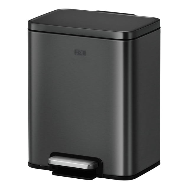 Bote de basura EKO Madison Acero Inoxidable 12 L Con tapa y pedal Negro