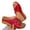 Red, variant on Summer Orthopedic Sandals for Women Solid Color Wedge Heel Open Toe Beach Slides with Arch Support