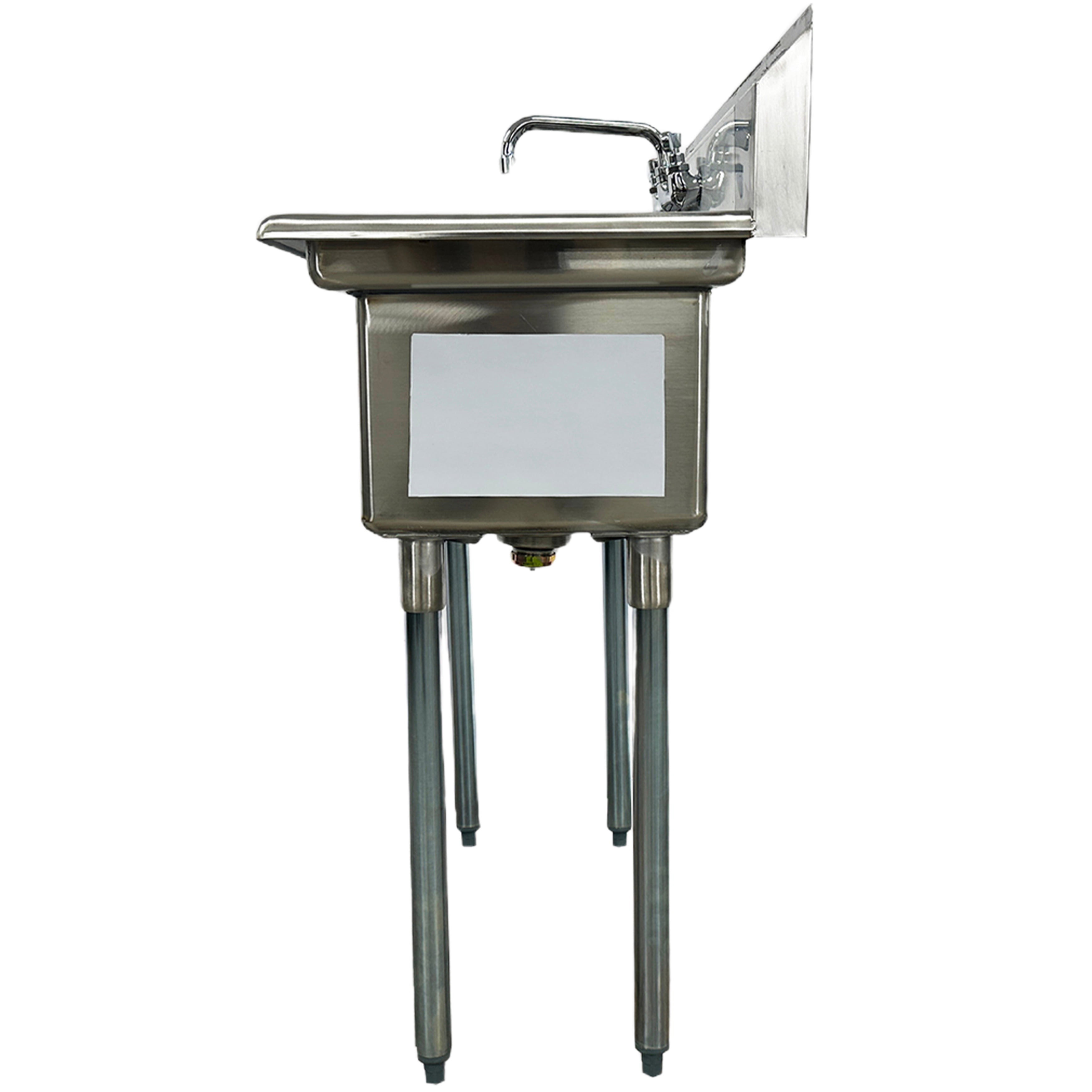 3 Compartment Utility Sink with Faucet, NSF 36x43 in. Commercial Restaurant Utility Kitchen Sink Triple Compartment Stainless Steel