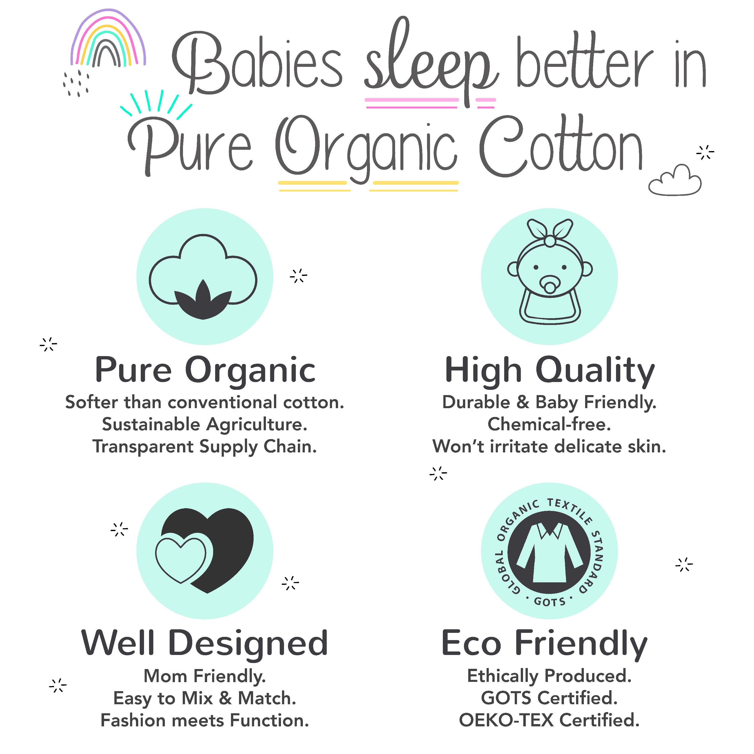 Little Star Organic 100% Pure Organic Wearable Blanket, Blue, Wild at Heart - image 2 of 4