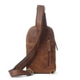 thumbnail image 4 of Pure Leather Sling Bag for Men Light Brown Tan Crossbody Messenger Bag, 4 of 7