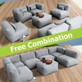 thumbnail image 6 of 7 Pieces Outdoor Furniture Set with Bean Bag Chairs 6-Seat Olefin Patio Conversation Set with Thickened Cushions (Dark Gray), 6 of 9
