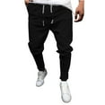 thumbnail image 2 of Xysaqa Linen Pants for Men Summer, Mens Casual Slim-Fit Comfy Sweatpants Lightweight Joggers Yoga Beach Ninth Trousers with Pockets M-5XL (Available in Big & Tall), 2 of 6