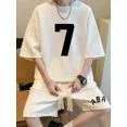 thumbnail image 3 of Chándal informal de moda de gran tamaño de verano, traje holgado para correr con diseño de gofre, camiseta holgada de manga corta y pantalones cortos deportivos, conjunto de 2 piezas para hombre, 3 of 5