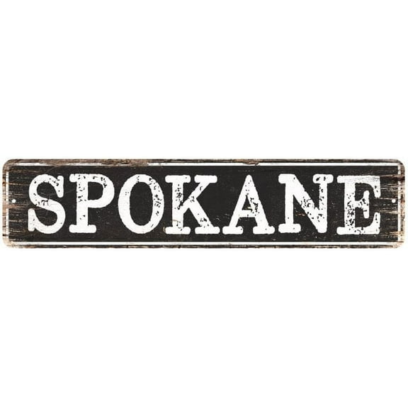SPOKANE Gift Chic Metal Sign Home Decor Cities 4x18 204180007138