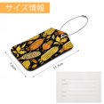 thumbnail image 5 of Set of 2 Luggage Tag for Suitcase, Unique Leather Baggage Tags Identifiers Privacy Cover Id Label with Stainless Steel Loop for Women Men Kids Girls, Thanksgiving Corn, 5 of 7